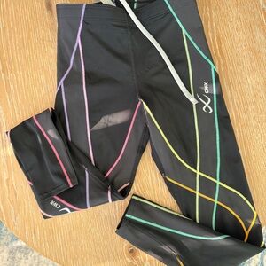 CW-X Black Leggings with Colorful Accents